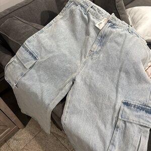 Light Blue women’s cargo Jeans
